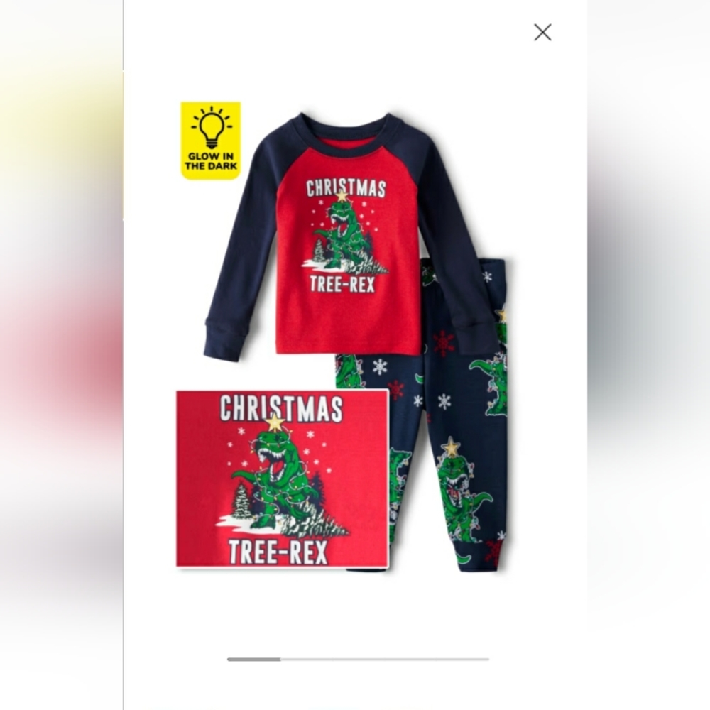 Nwt Boys Size 9/12 Months 2 pc PJ Set Glows in Dark